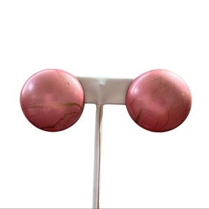 Vintage Pink Swirl Statement Earrings